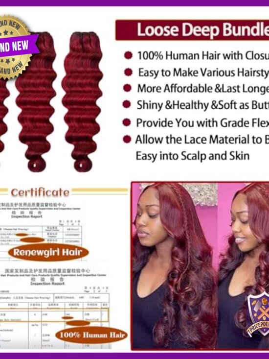 Loose Deep Wave Human Hair Extensions with HD Lace Closure 20-24 Inch main image 5